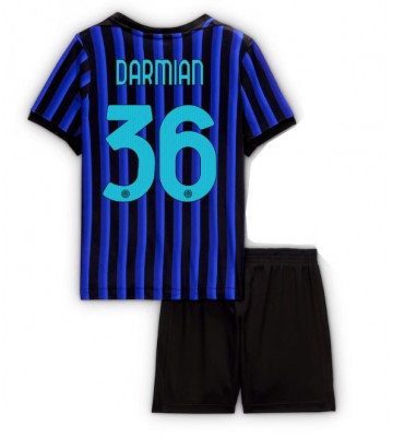 Inter Milan Matteo Darmian #36 Replica Home Stadium Kit for Kids 2025-26 Short Sleeve (+ pants)